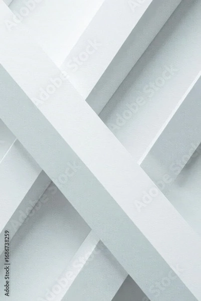 Fototapeta Intersecting white and gray stripes, creating a dynamic abstract effect , visual, canvas
