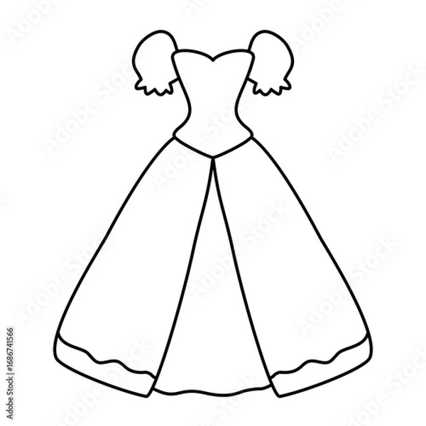 Obraz Princess Dress Simple Illustration