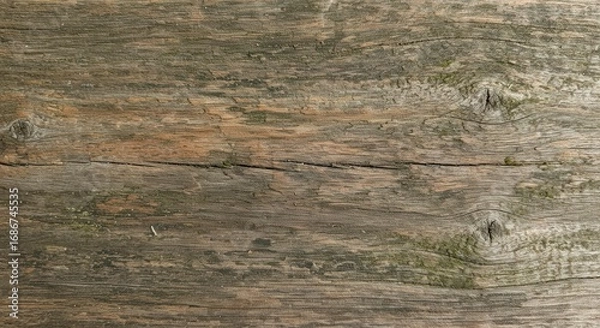 Fototapeta Weathered Wooden Plank with Visible Grain and Texture Details
