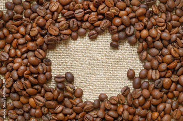 Obraz Roasted coffee beans close-up.
