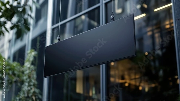 Obraz Black Storefront Signboard Mounted on Wall

