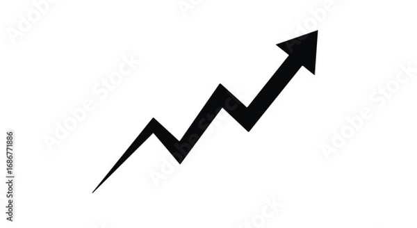 Obraz Upward trending graph symbolizing growth and success