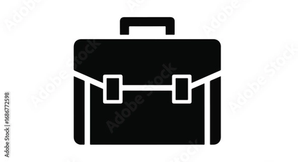 Obraz Sleek black briefcase icon symbolizing business, travel, and professional work