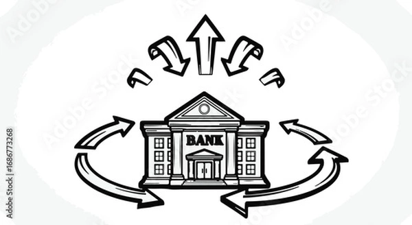 Obraz Financial growth and expansion from a central bank institution.