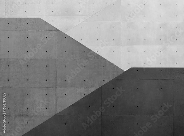 Fototapeta Cement concrete wall grey background Modern building Space Architecture details Abstract background