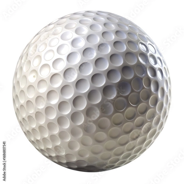 Fototapeta Pristine White Golf Ball with Dimples Isolated on Transparent Background
