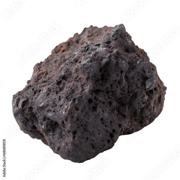 Fototapeta Volcanic igneous lava stone isolated on a transparent background png