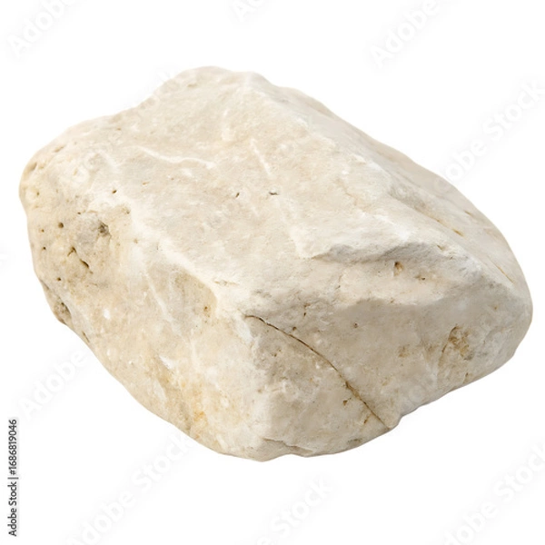Fototapeta Rough white limestone rock isolated on a transparent background png