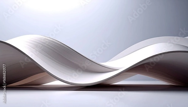 Obraz Abstract white wavy forms