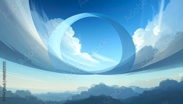 Obraz A surreal sky arch over mountains