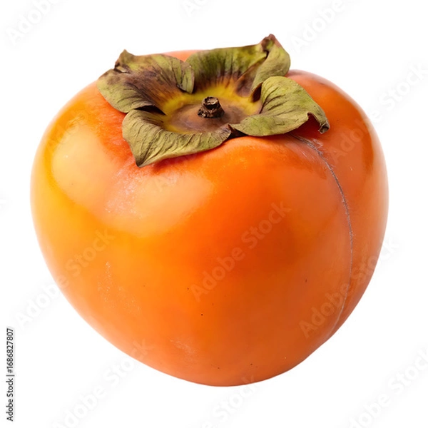 Fototapeta Ripe orange persimmon fruit isolated on a transparent background png