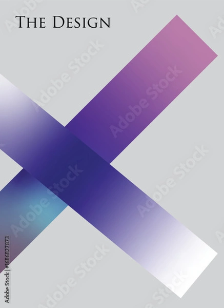 Fototapeta Modern Abstract Gradient Intersecting Shapes with "The Design" Text