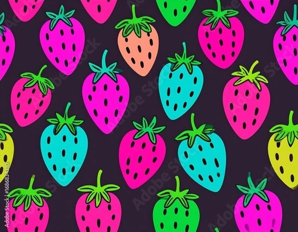 Obraz Vibrant strawberry pattern