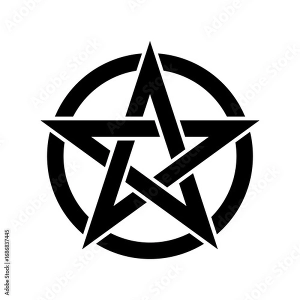 Obraz Pentagram in circle. Five pointed star