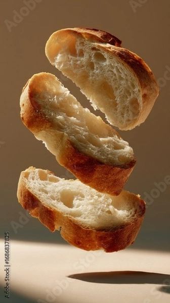 Obraz slices of toast bread levitating