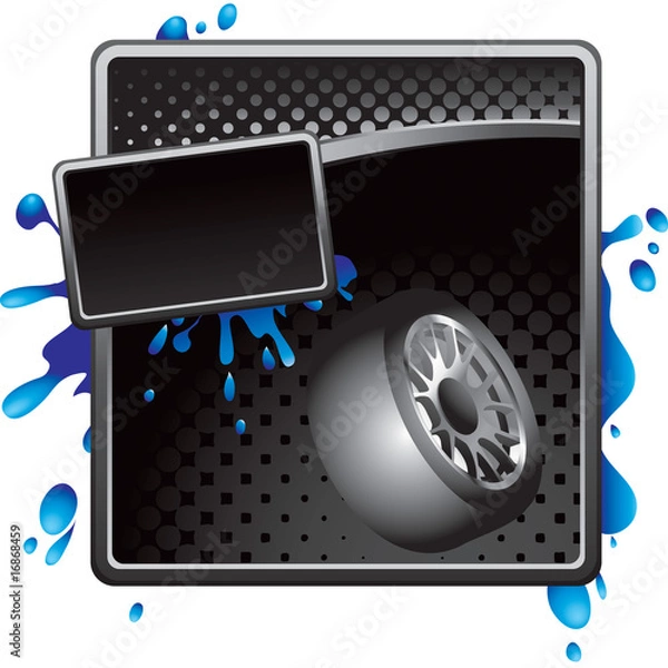 Obraz Black halftone tire advertisement