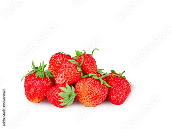 Fototapeta Wild strawberry isolated on a white background, contour