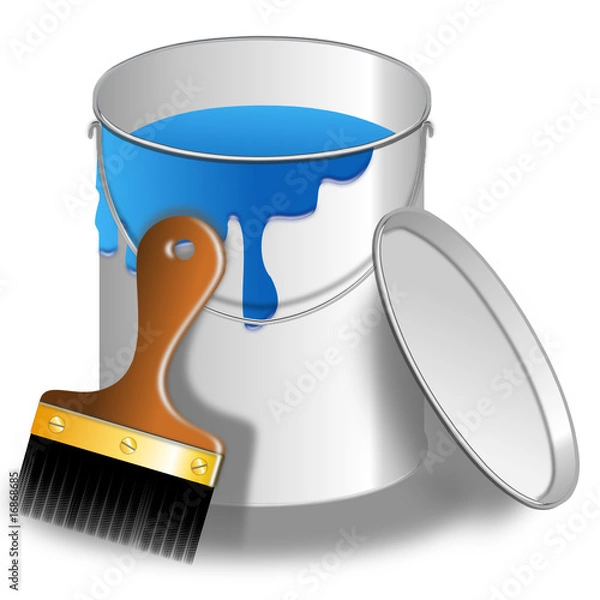 Obraz Icon Farbeimer mit Pinsel