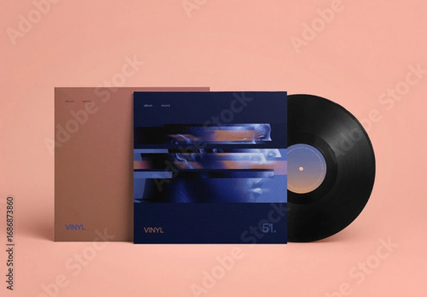 Fototapeta Modern Vinyl Album Mockup