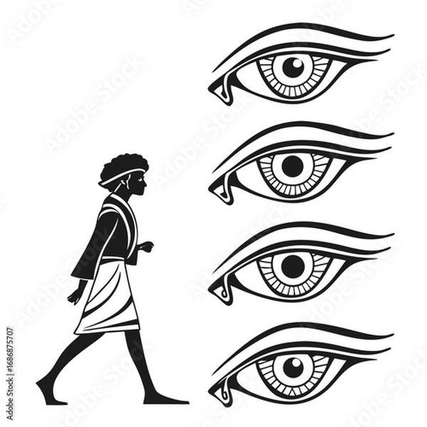 Obraz Walking figure abstract eyes symbol silhouette