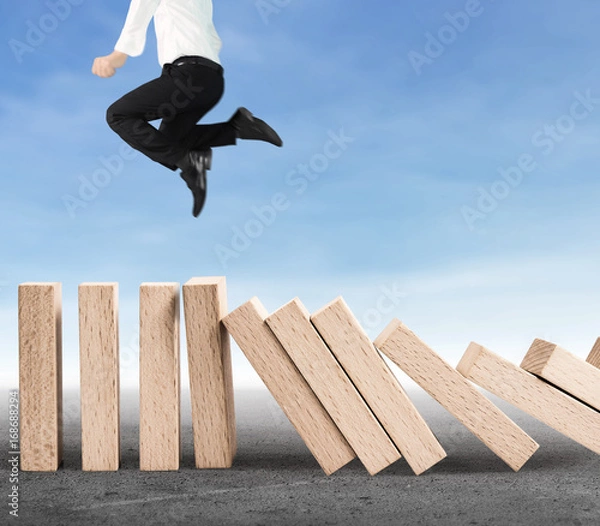 Fototapeta stop  dominoes continuous toppled