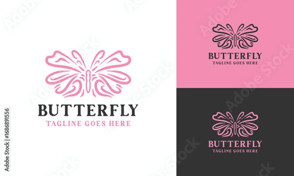 Fototapeta Butterfly Logo Design luxury symbol Graphic Vector