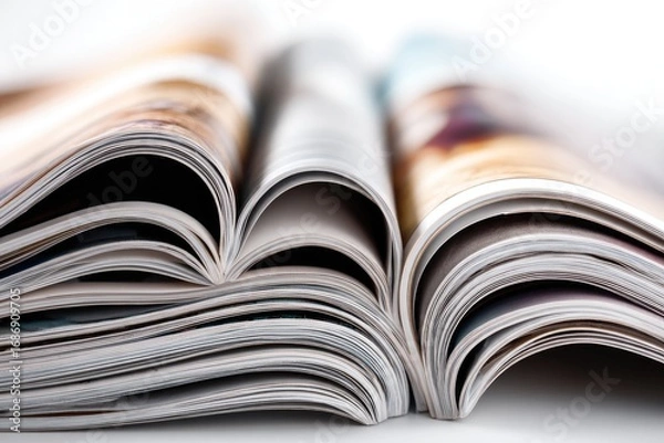 Obraz Close-up of open magazine pages