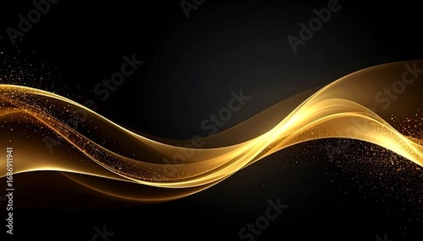 Obraz Abstract gold wave design