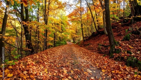 Fototapeta Autumnal forest path