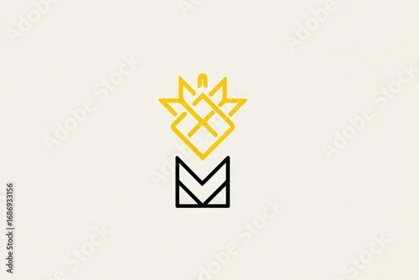 Fototapeta Abstract design featuring a crown-like shape atop a stylized base.