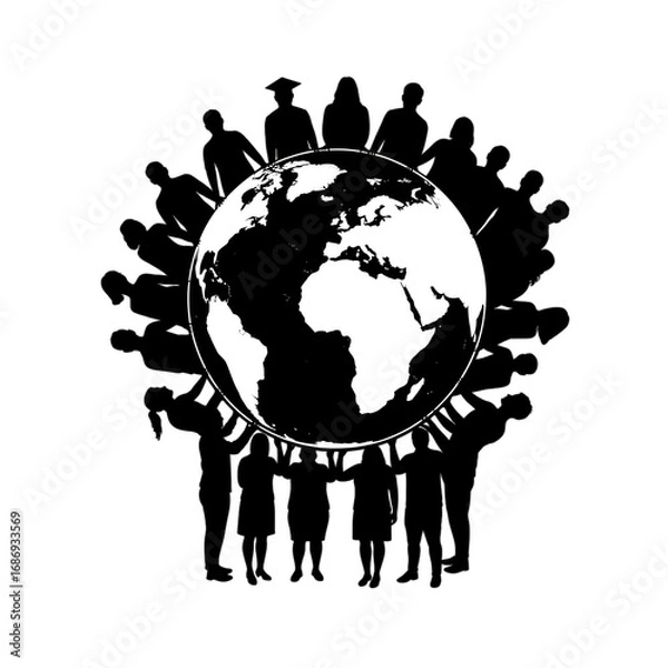 Fototapeta Global Planet Earth: Minimalist World Map Design