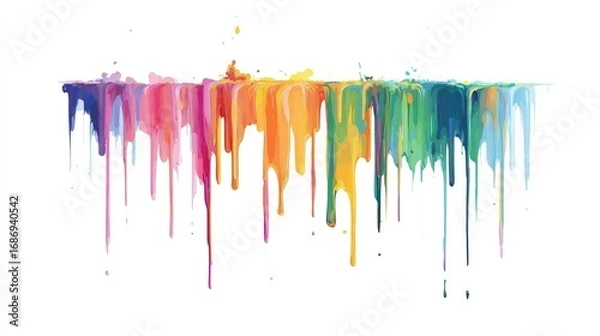 Fototapeta Vibrant Rainbow Paint Drip Artwork
