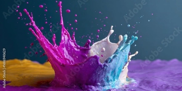 Fototapeta Vibrant Paint Splash Captures Dynamic Art Scene