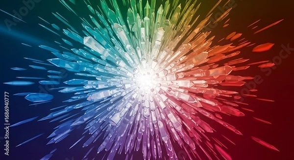 Obraz Radiant Crystal Explosion Abstract Background