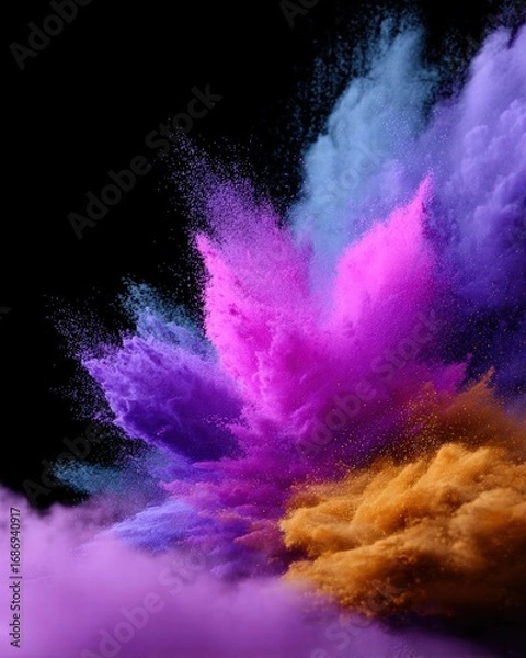 Fototapeta Vibrant Color Explosion in Artistic Powder Clouds