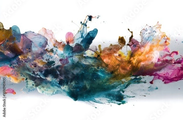 Fototapeta Vibrant Abstract Watercolor Art with Dynamic Colors