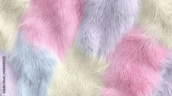 Fototapeta Soft pastel colored faux fur texture in elegant abstract wavy patterns
