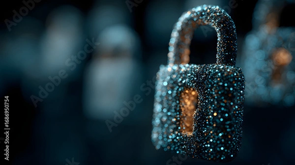 Fototapeta Cyber ​​security and data protection, internet netwok security, protect busines and financial transactio data from cyber attack, uer private data security ecryption