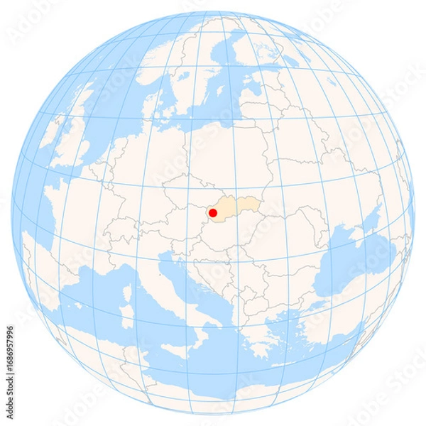 Fototapeta Location Map of Trnava in Slovakia