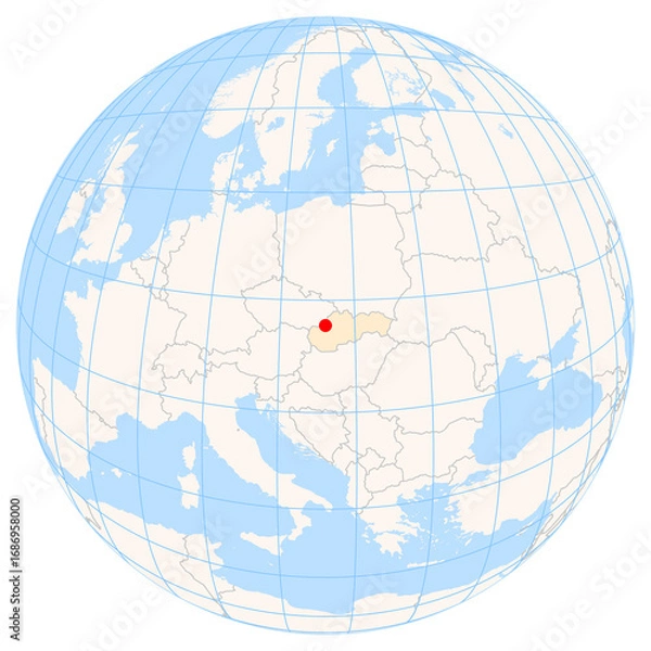 Fototapeta Location Map of Trencin in Slovakia