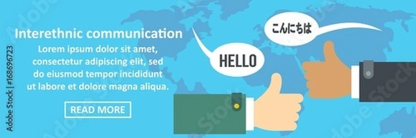 Fototapeta Interethnic communication banner horizontal concept