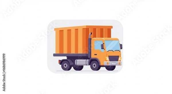Fototapeta オレンジダンプトラックイラスト素材