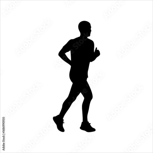 Fototapeta running person pose vector silhouette