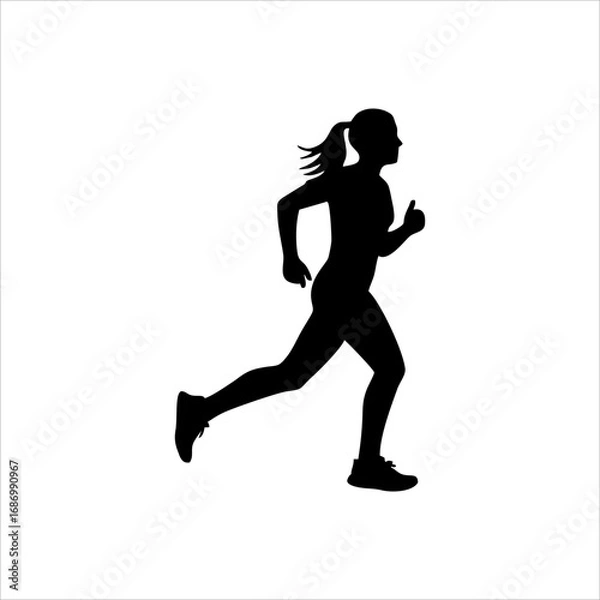 Obraz running person pose vector silhouette