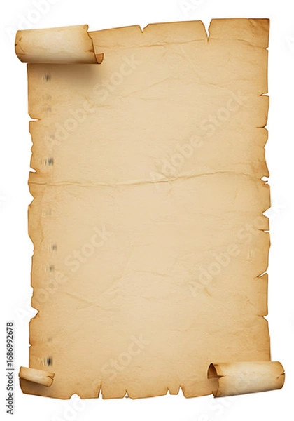 Fototapeta Vintage Rolled Paper Scroll Illustration with Textured Background