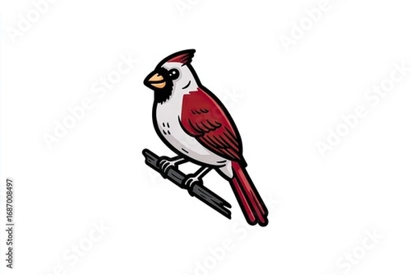 Fototapeta Colorful bird perched on a branch.