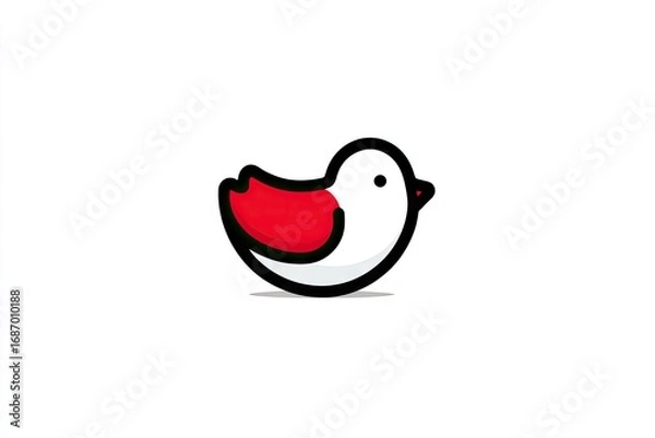 Fototapeta Cute bird design with simple shapes.