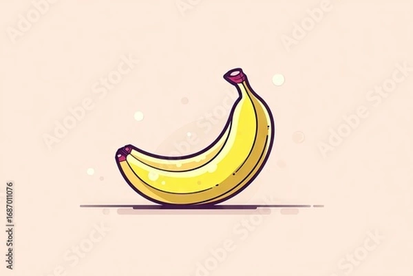 Fototapeta Two bananas depicted in a flat design style.