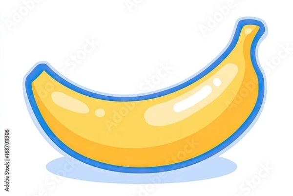 Fototapeta A cartoon banana illustration with a simple style.