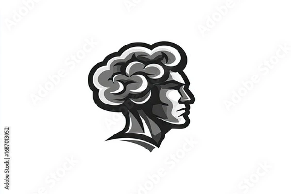 Fototapeta Profile view of a powerful figure with a stylized hairstyle.